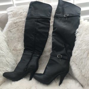 women over the knee heel boot